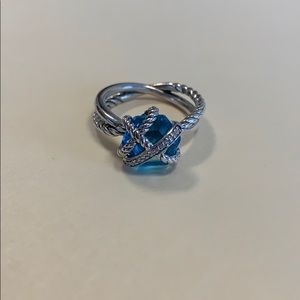 David Yurman Cable Wrap Blue Topaz Sz 6